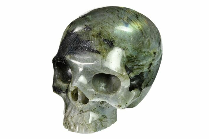Realistic, Polished Labradorite Skull - Madagascar #151054